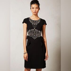 Anthropologie Vineet Bahl Cameo Peplum Beaded Dress NWT